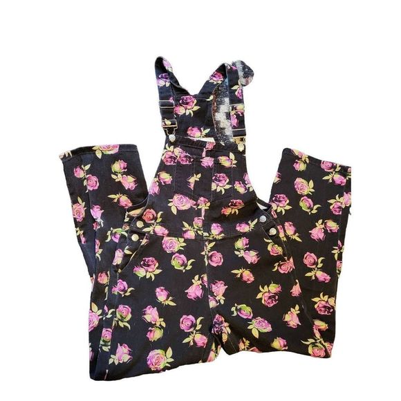 Dolls Kill Denim - Delia's Dolls Kill Lost In Yesterday Floral Overalls Small